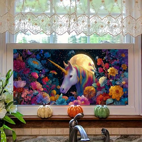 Película decorativa para ventana con unicornio mágico miniatura 6