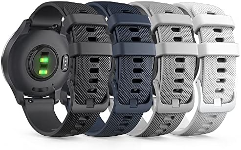 TUSITA Quick Release Band 18mm [4-PACK] for Garmin Vivoactive 4S,Vivomove 3S,Venu 2S, Ticwatch C2, Fossil Women's Sport, Gen 4 - Silicone Replacement Strap Bands Wristband - Smart Watch Accessories