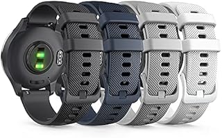 TUSITA Quick Release Band 18mm [4-PACK] for Garmin Vivoactive 4S,Vivomove 3S,Venu 2S, Ticwatch C2, Fossil Women's Sport, Gen 4 - Silicone Replacement Strap Bands Wristband - Smart Watch Accessories