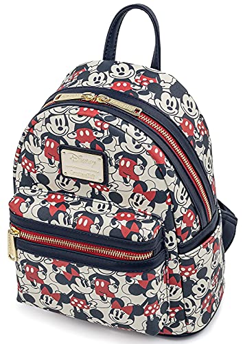 Loungefly Disney Mickey Minnie Mouse Mini Backpack Handbag Aop Red Navy #TOP7