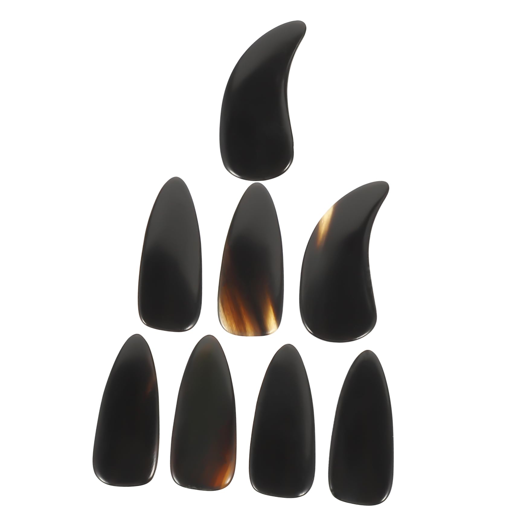 Toyvian 32stücke Guzheng -picks Natürlichem Horn Ergonomische Fingerpicks Für Professionelle Zither-spieler Für Anfänger Und Fortgeschrittene Und Leicht Zubehörteile Für