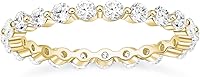 EAMTI 2mm 925 Sterling Silver Full Eternity CZ Stackable Wedding Band Ring Sizes 3-13 Hypoallergenic