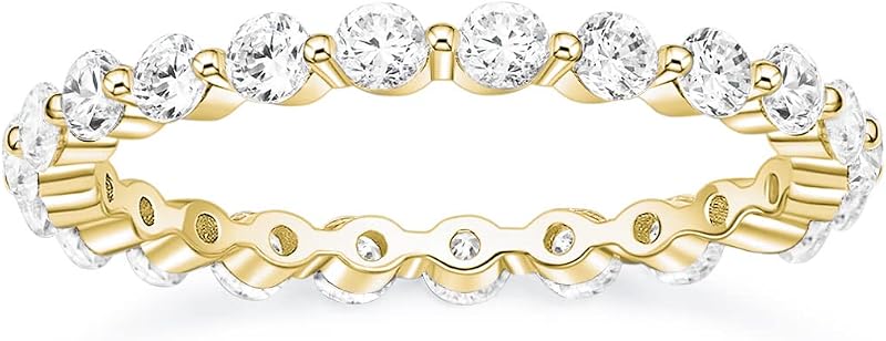 Wedding Band for Women Full Eternity Travel Engagement Ring Size 4-10