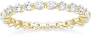 2mm 925 Sterling Silver Wedding Band Cubic Zirconia Full Eternity Stacka...
