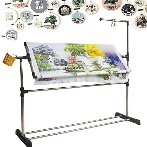 Soporte de aro de bordado con ruedas y giro de 360° para amantes del diseño textil