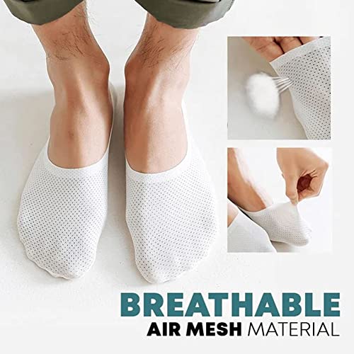 Gossiribbn 5 Pairs Breathable Ice Silk Socks For Men, Low Cut Liner Non Slip Thin Invisible Sports Socks (Skin) #TOP1