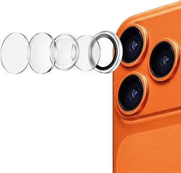 BUFF LABS iPhone 17 Pro Max, iPhone 17 Pro ile Uyumlu Air Fit Şeffaf Kamera Lens Koruyucu