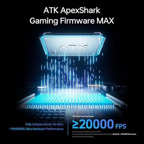 Image of ATK Blazing Sky F1 V2 Ultra Max Wireless Gaming Mouse, PAW3395 Ultra Sensor, DPI up to 30,000, 54g Lightweight, 600 Hr Battery Life, All-New Nano Coating, Tri-Mode 2.4G /Bluetooth /Wired - Black