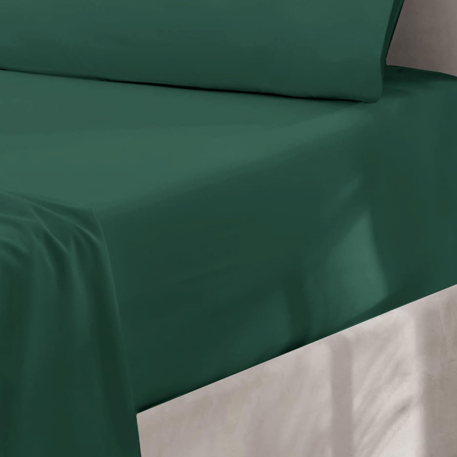 Oxford Homeware Emerald King Size Fitted Sheets -100% Brushed Microfibre 1800 Easy Care 25 cm Deep King Size Bed Sheet Bedding - Image 3