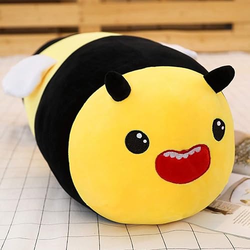 Vista 9 de Almohada de felpa para abrazar con forma de animal, almohada cilíndrica, almohada para cuello, Chanchito