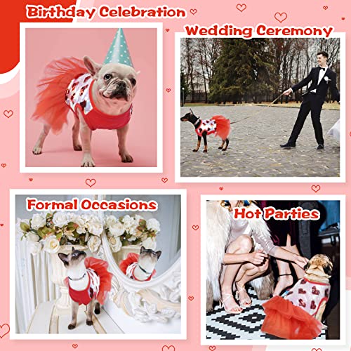 Rozkitch Dog Dress, Doggy Skirt For Puppy Cats Girl, Cat Princess Dress With Sequin & 6-Layer Fluffy Tulle For Wedding Valentine Proposal, Sleeveless Sundress Pet Clothes Red Heart S #TOP5