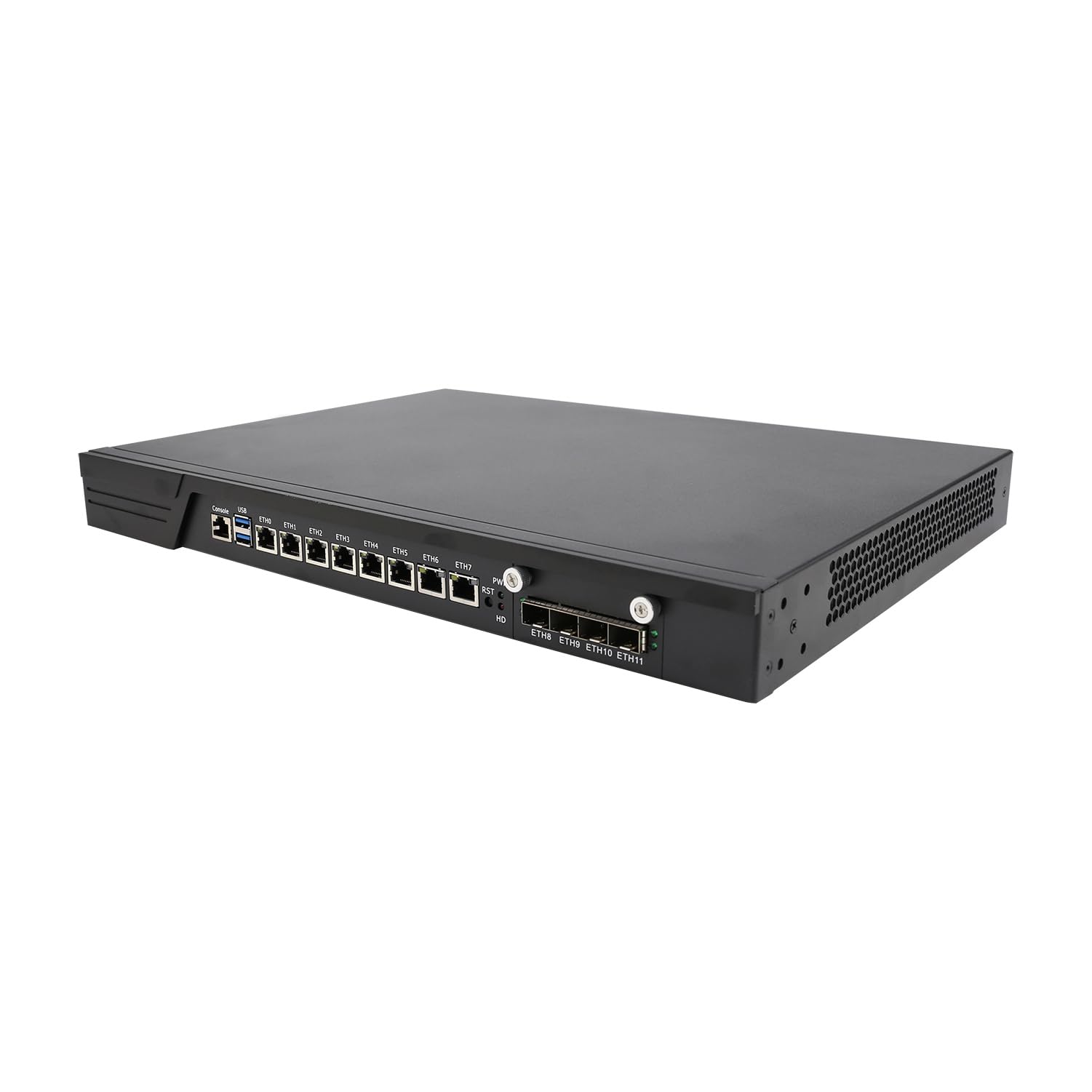 1U Firewall Appliance with Redundancy Power Supply, PFSense, Mikrotik, OPNsense, Untangle, Sophos, Kerio, VPN, I7 7700, RJ10, 8 x LAN, 4 x SFP+ 10GbE X710, 32G RAM, 512G SSD