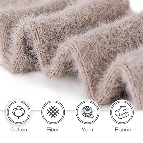 Image of SISOSOCK 5 Pairs Fuzzy Soft Cozy Comfortable Socks for Women, Casual Sleep Comfy Socks, Perfect Warm Winter Gifts for Women