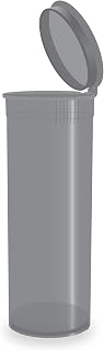 W Gallery 75 Translucent Smoke Vials - 60 DRAM Pop Top Bottle - Airtight Smell Proof Containers - Medical Grade Plastic Prescription Bottles for Pill Herb Flower Supplement, Bulk Pack, Not Glass Jars