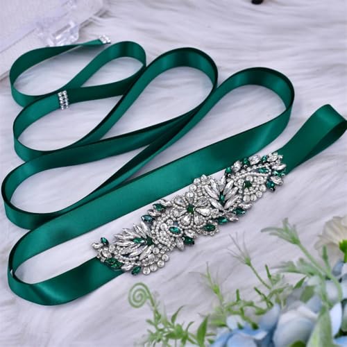 Women Fashion Party Dress Rhinestones Ribbon Luxury Bridal Belts3