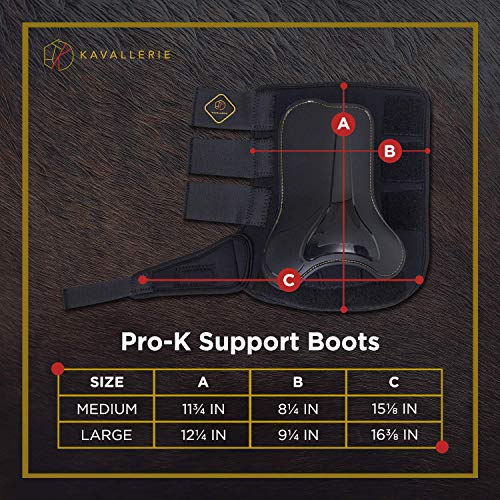 Kavallerie PRO-K Support Boots for Horses - Maximum Protection & Rehabilitation from Injuries & Strains of Flexor Tendon Region for Training, Jumping, Riding, Eventing White