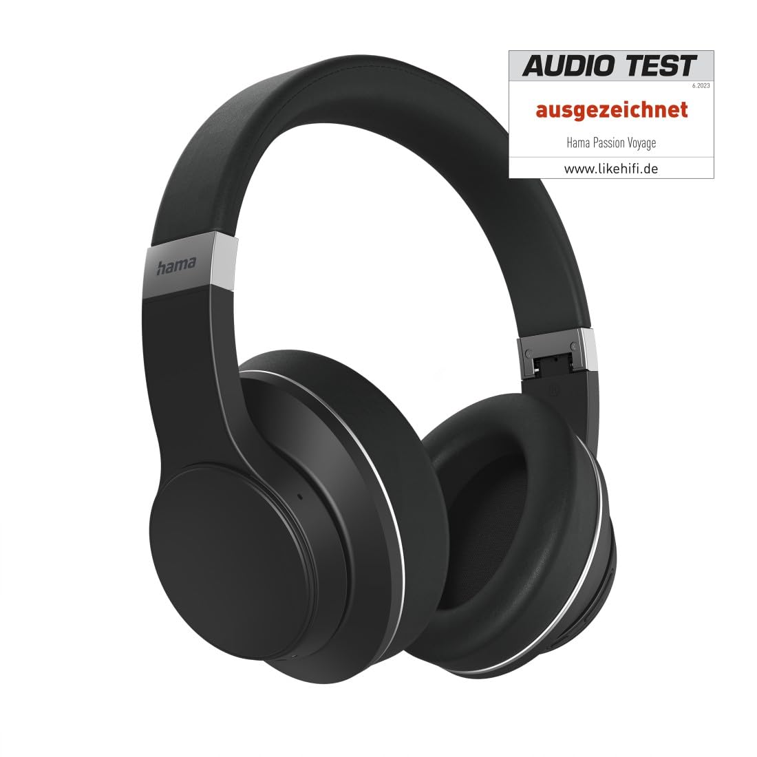 Hama Cuffie Bluetooth Passion Voyage (Over Ear, Cancelling del rumore, ricarica wireless, cuffie con microfono, con funzione touch, cuffie Bluetooth, cuscinetti auricolari) nero
