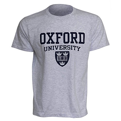 Oxford University- Camiseta de Manga Corta para Hombre (Pequeña (S) 86-91cm) (Gris Sport)