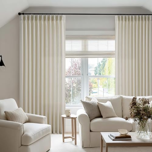 Image of Linen Curtains 70 Inch Wide 102 Inches Thick Linen Oatmeal 1 Panel