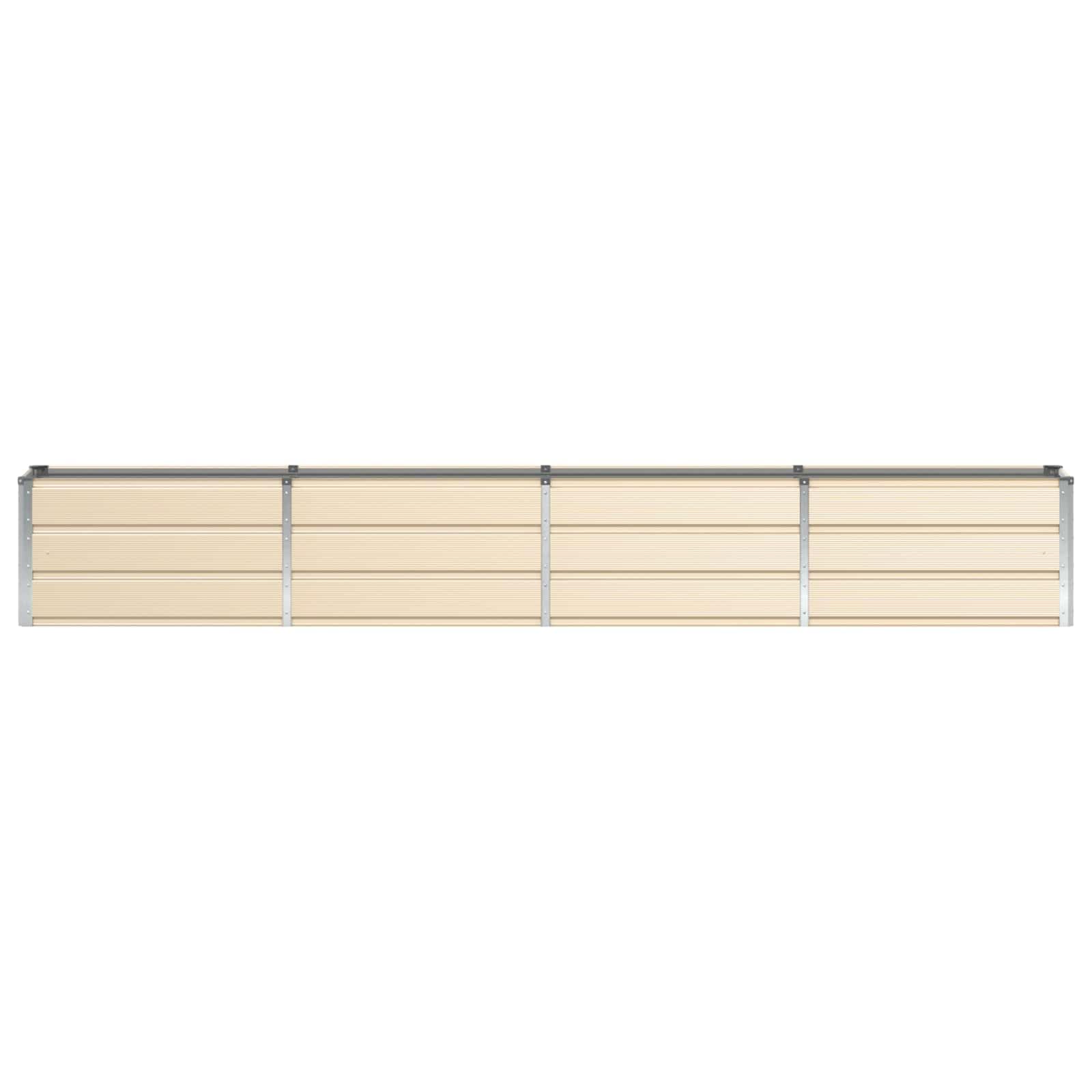 vidaXL Jardinière Ivoire 320 x 40 x 45 cm Acier, Décor de Jardin et terrasse, Pot Moderne, Support en Acier Robuste, pour Plantes d'intérieur et extérieur