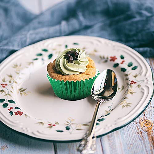 Image of Green Foil Cupcake Liners,GOLF 100 Pack Metallic Baking Cups Standard Size