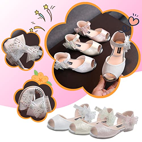 Toddler Sandals Children Shoes Summer Sandals Beach Outdoor Kids Shoes Girls Pretty Princess Shoes Soft Bottom Retro (B-White, 8.5 Toddler)4