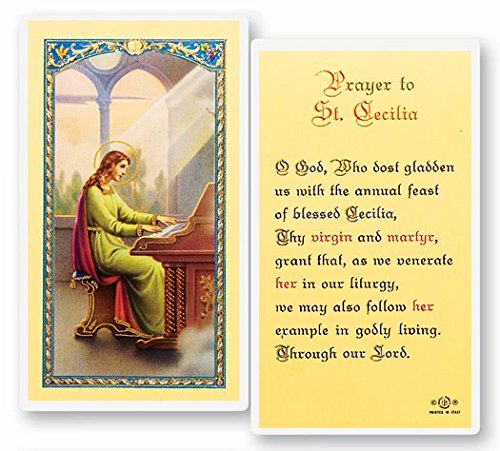 St Saint Cecilia Patron of Musicians Prayer Card Blessed By His Holiness