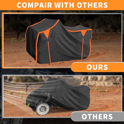 Image of X AUTOHAUX ATV Cover for Polaris Sportsman 450 /570 83.1x48x47.2in 210D-PU | 211x122x120cm Black, Waterproof 4 Wheelers Quad Cover, Outdoor Sun Rain Storage Protection