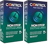 CONTROL Condome No Stop Dots & Lines, 12 Stück (Packung mit 2)