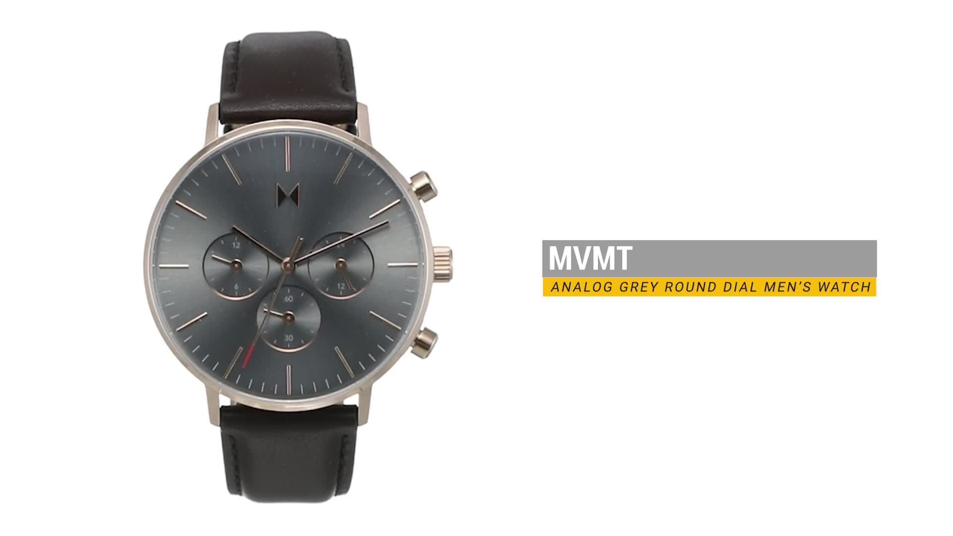 Buy MVMT Legacy Traveler Qtz Multifunction Grey Round Dial Men's