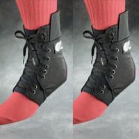 Pair of Swede-O Inner Lok 8 Lace-Up Ankle Brace with patented internal figure eight straps, Black, Small