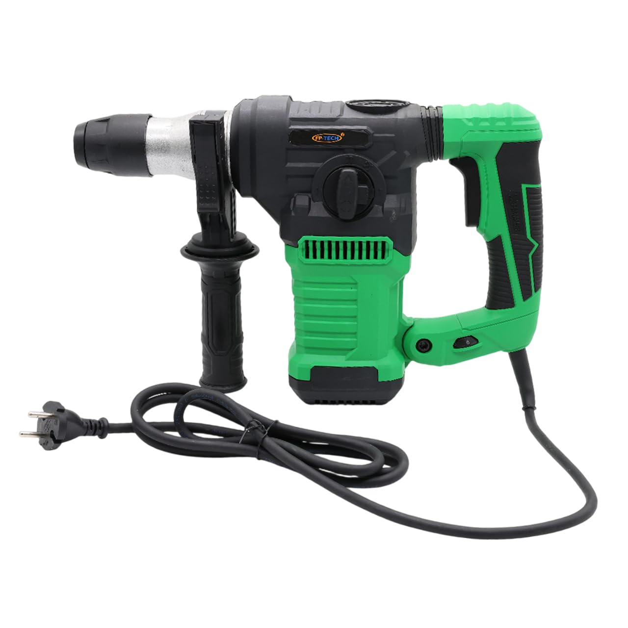 FP-TECH Martello Perforatore Demolitore 1500W 6J SDS Plus | 4 Funzioni, 6 Velocità Variabili, Anti-Vibrazione, Frizione di Sicurezza, Foratura e Scalpello con Valigetta