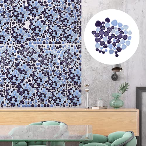 Porcelain Tile Diy Craft Making Mosaic Pieces: Irregular Mosaic Pebble Stones Ceramic Mosaic Tiles For Picture Frames Plates Flower Pot Decor 500G Blue Cerace #TOP6