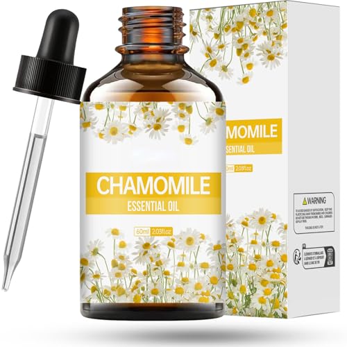 NURCIX Manzanilla Aceites esenciales Extracto vegetal aceite corporal Cuidado facial adecuado para el cabello, Fragrancia, baño, hermoso regalo(2.03Fl Oz)