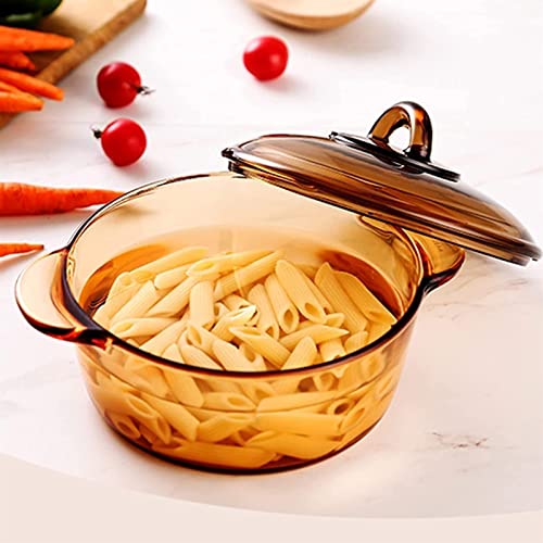 GGHHJ Cacerola De Vidrio con Tapa, Olla De Vidrio Resistente Al Calor Y Sartén con Tapa, Juego...
