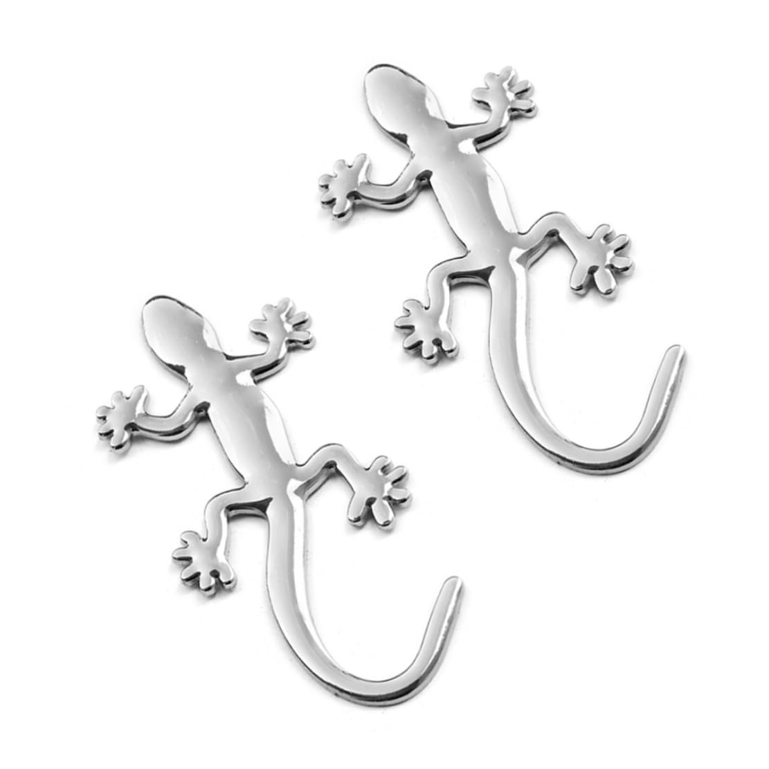WENINETIES 2 Pcs 3D Car Stickers for Chevrolet Tahoe (GMT900) 2007-2014, Gecko Badge Logo Sticker Car Decal Body Block Scratch Sticker Car Accessories, Silver