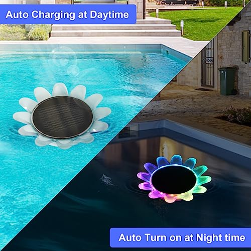 AGM Flower Solar Lights Outdoor Garden, 2-in-1 Solar Pathway Lighting & Swimming Pool Pond Lights, IP68 Waterproof - Image 3