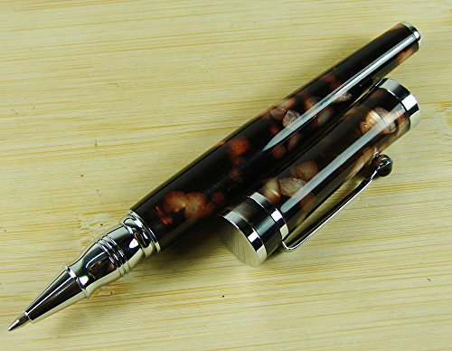Lanxivi Fuliwen Rollerball Pen Fashion Style Brown Offfee Celluloid Corrugated Wiht Pen Pouch #TOP4