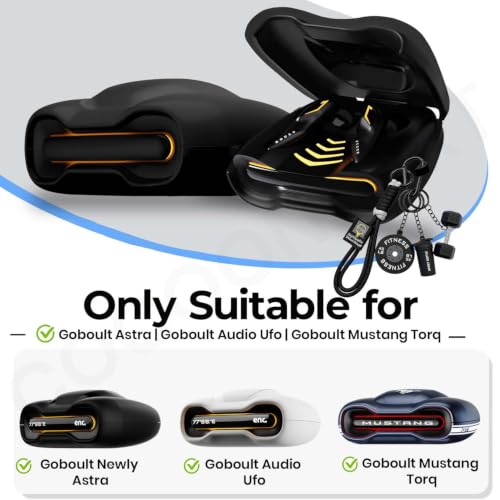 Image of Soft Silicone Case Cover for GoBoult Audio UFO | GoBoult Astra | GoBoult Mustang Torq with Gym Fitness Keychain (Black)