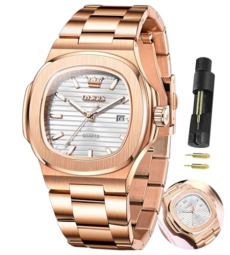 Image of OLEVS Watches for Men Original Analog Quartz Casual Stainless Steel Day Date Waterproof Luminous Men Wrist Watch