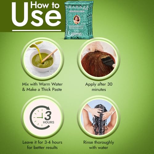 Image of Shahnaz Husain Henna Precious Herb Mix | 200g | Green (Pack of 3)