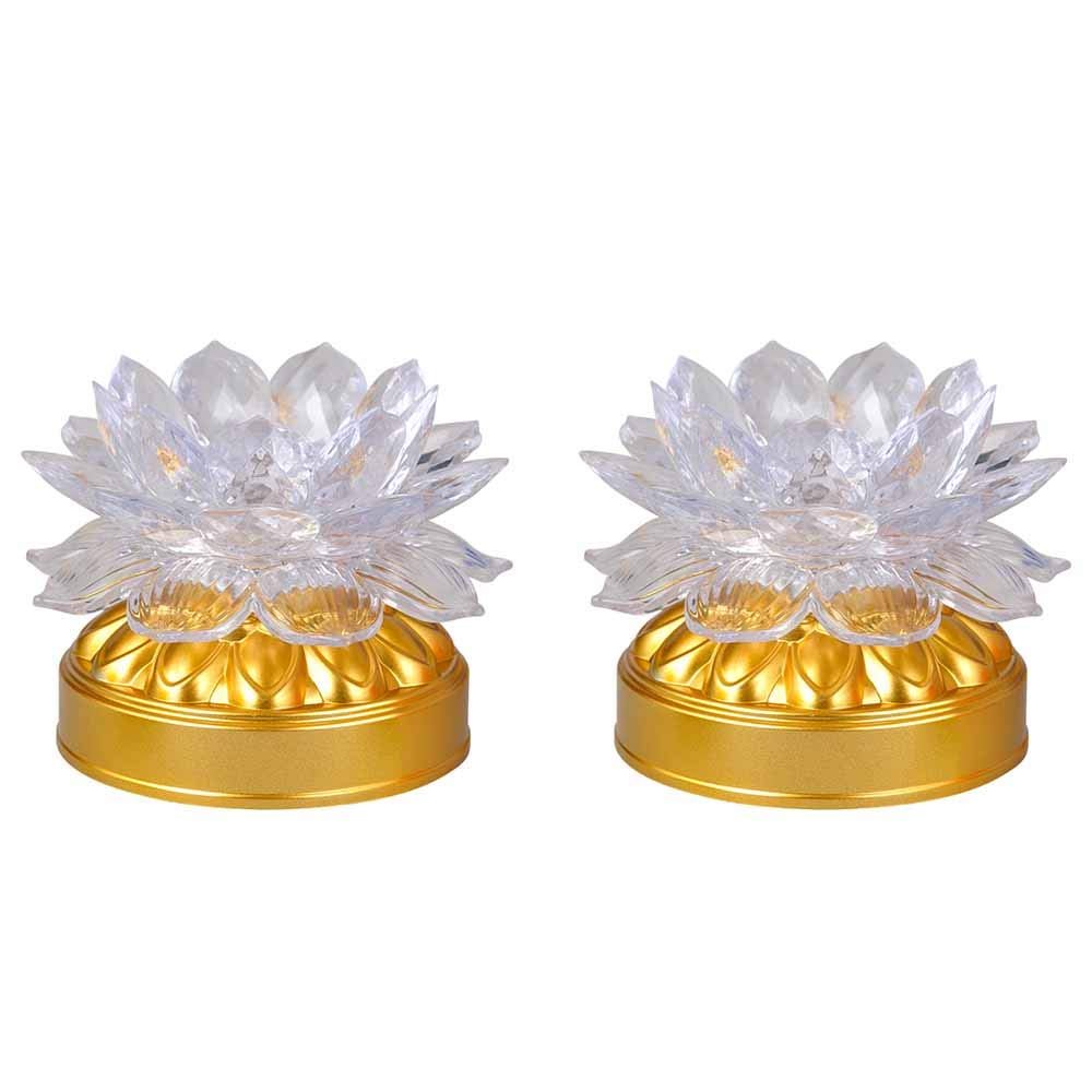 Amazon｜RAYWILL 蓮花 仏花 蓮の花 造花 LED 7色変化 2個セット 2WAY