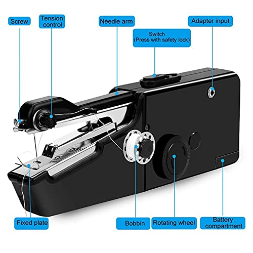 Machine à coudre électrique portative USB mini couture cuir denim - 3