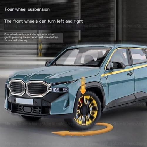 Image of 1:24 B-M-W XM Diecast Metal Pull Back Car with 6 Openable Doors with Sound and Light Toy Decoration car Best Gift Toys for Kids (1:24 B-M-W XM - Blue)