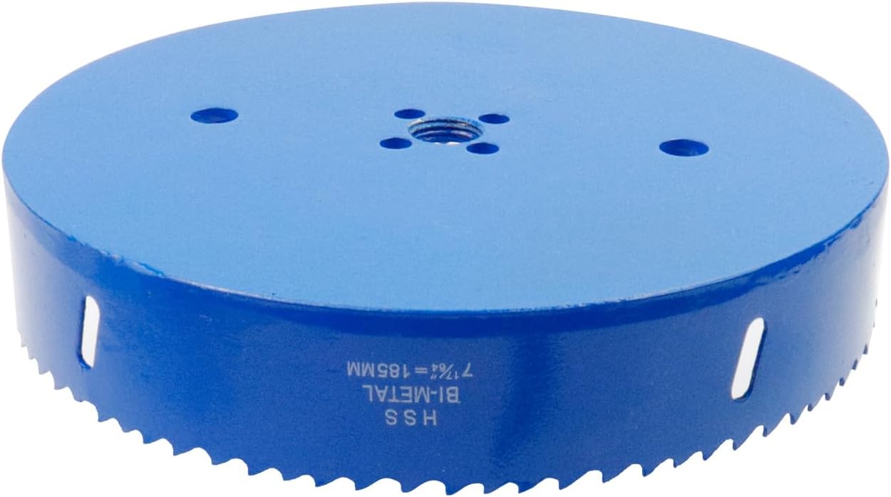 Hole Saw Bi-Metal Saw 7-17/64"/185mm Hole Cutter Drilling Tool with Twist Drill Bit L Hex Wrench for Wood Plasterboard Plywood Plastic