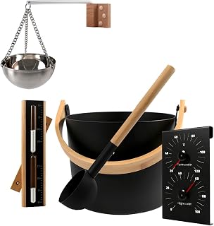 Home Deluxe Saunazubehör LUVIA Schwarz | Hochwertiges Zubehör für Sauna & Wellness