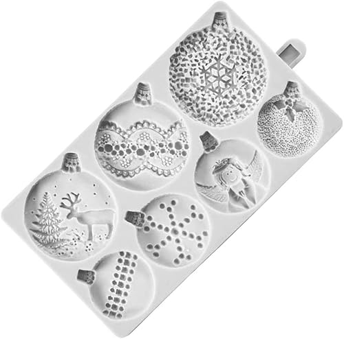 Miniatura 3 de Bolas de Navidad Bola de nieve Molde de silicona Fondant Cake Decorating Mold Sugarcraft Chocolate Baking Tool para pasteles Forma de goma