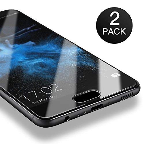COOLREALL Huawei P10 Plus Screen Protector, [2-Pack] 0.25mm 9H Hardness Tempered Glass Screen Protector for Huawei P10 Plus