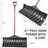Bully Tools Poly Snow Pusher - مجرفة ثلج شديدة التحمل بمقبض من الألياف الزجاجية وقبضة على شكل حرف D، محراث عريض للإزالة، مغرفة شتوية للممر والممر والسطح - مغرفة بولي مقاس 27 بوصة، مصنوعة بنسبة 100% في الولايات المتحدة الأمريكية