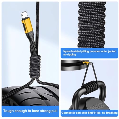 Image of Durcord USB C to USB C Cable, 2Pack 100W 6ft USB C Charger Cable Fast Charging for Android /Phone /Pad, Type C to Type C Charger Braided USB Cable Compatible with Phone 16 /15 Pro Plus Max Gold